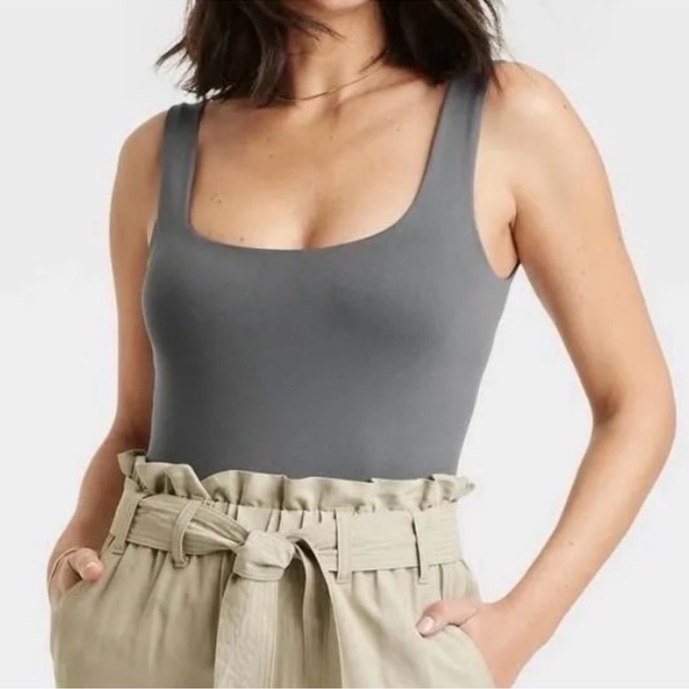 A New Day‎ Women’s Gray Sleeveless Seamless Tank Bodysuit